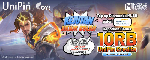 Top Up MLBB Pakai Mandiri Virtual Account Dapatkan Cashback 10rb dan Skin Grand Collection Lapu-Lapu “Adlaw’s Chosen”